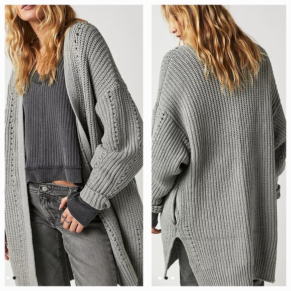 Free People Sweaters - Free People Slouchy Cotton Blend Oversized Cardigan